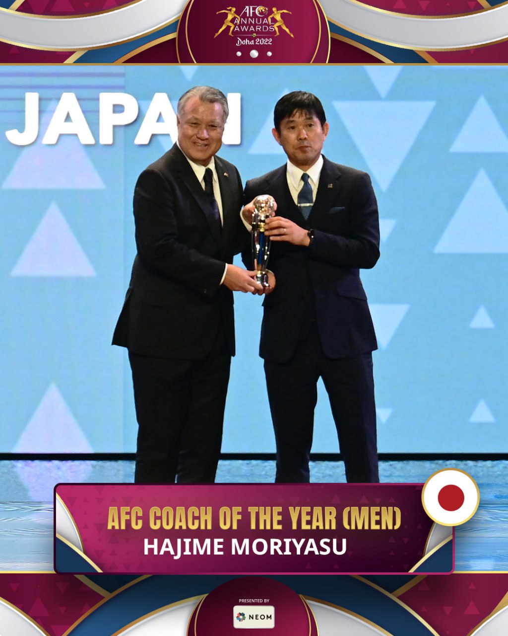 سرمربی سال فوتبال آسیا هاجیمه موریاسو  از ژاپن
